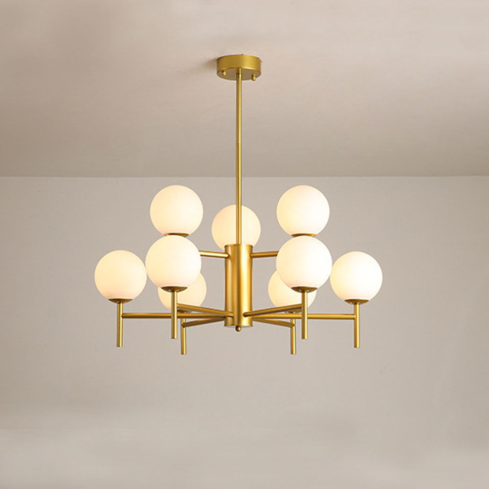 Bubarun Modern Globe Bubble Metal/Glass Pendant Light, Gold/Black
