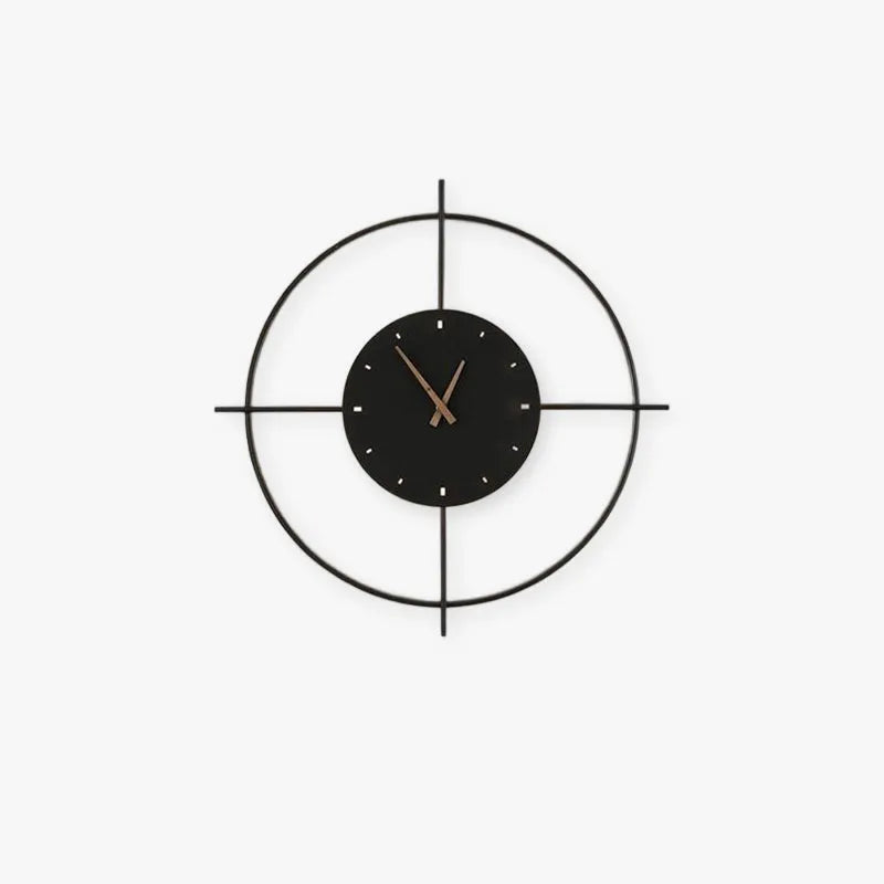 Norva Modern Clock Round Wall Lamp, Gold/Black-Relic Pieces