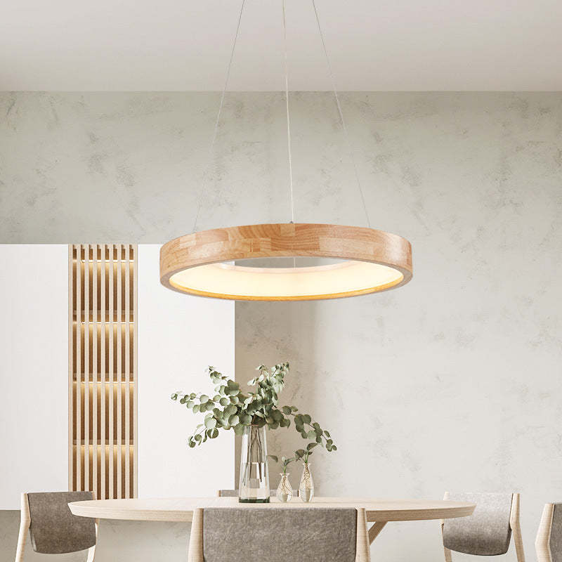 Bosegam Modern Ring Wood Pendant Light