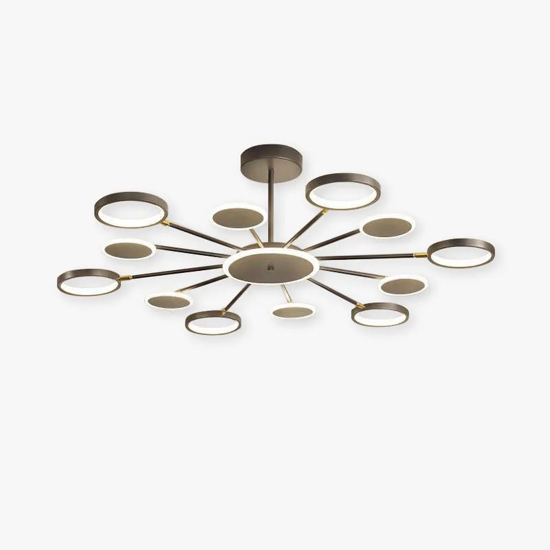 Juvidon Modern Led Chandelier, Geometric, Black Dimmable