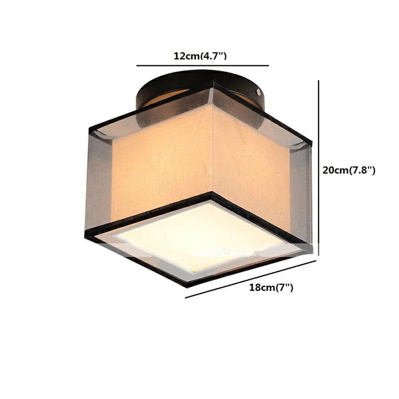 Febetar Modern Metal & Fabric Flush Mount Ceiling Light, 2 Style