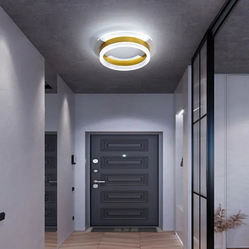 Wimetot Modern Simple Gold Flush Mount Ceiling Light, Square/Round