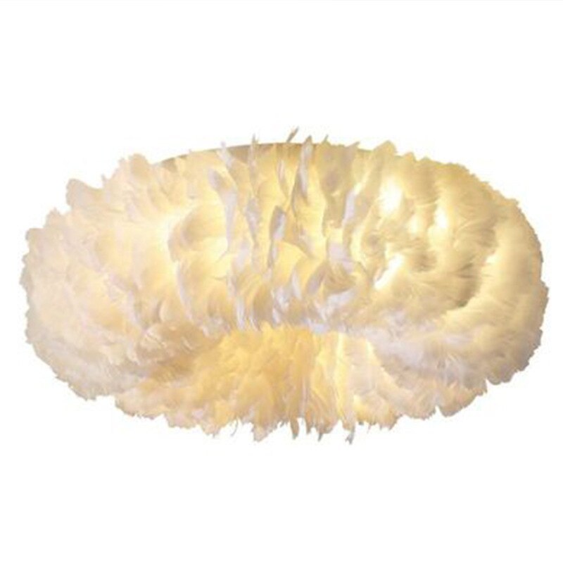Velix Swan Feather Round Ceiling Light-Relic Pieces