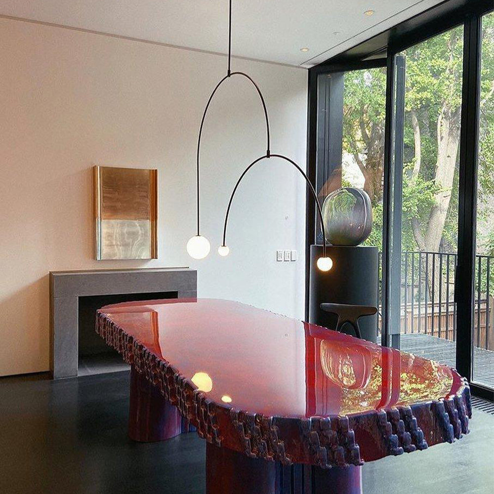 Fakegod Minimalist Linear Mobile Pendant Light, Black