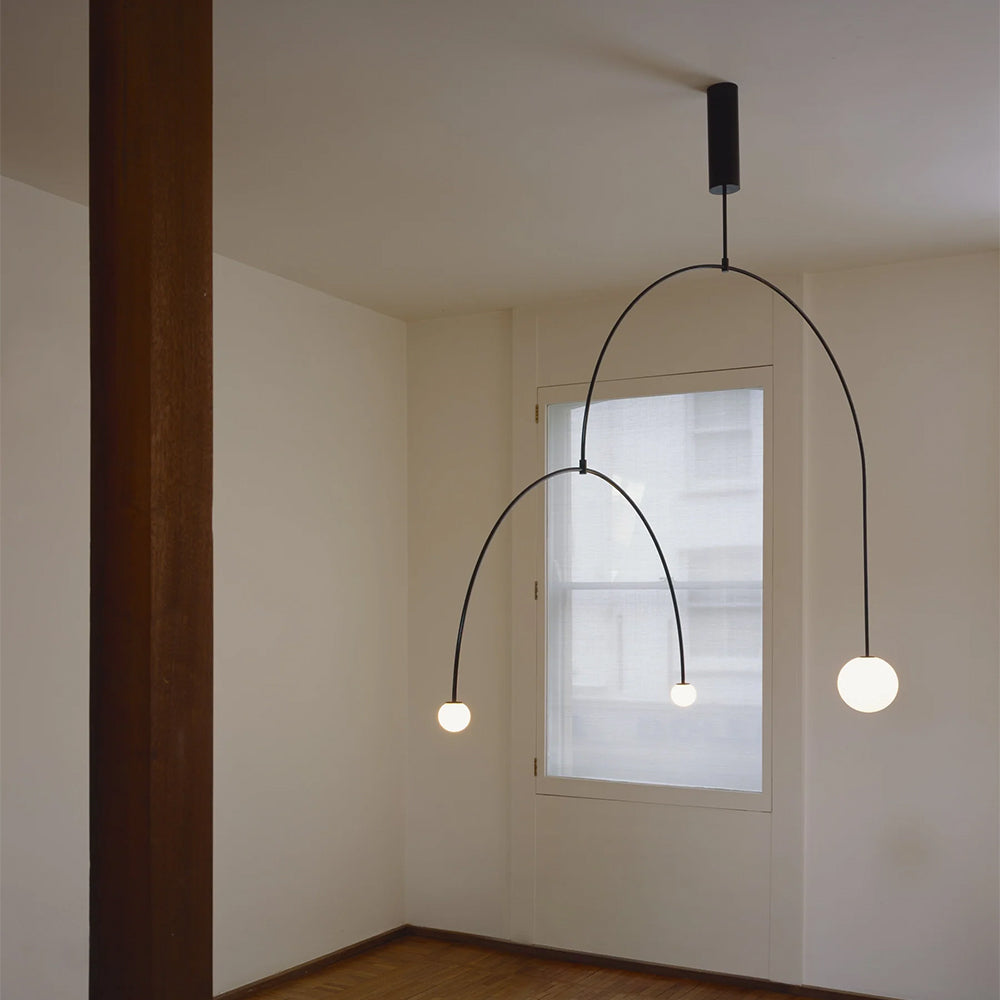 Fakegod Minimalist Linear Mobile Pendant Light, Black