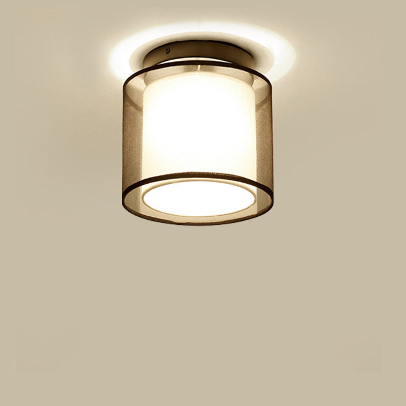Febetar Modern Metal & Fabric Flush Mount Ceiling Light, 2 Style