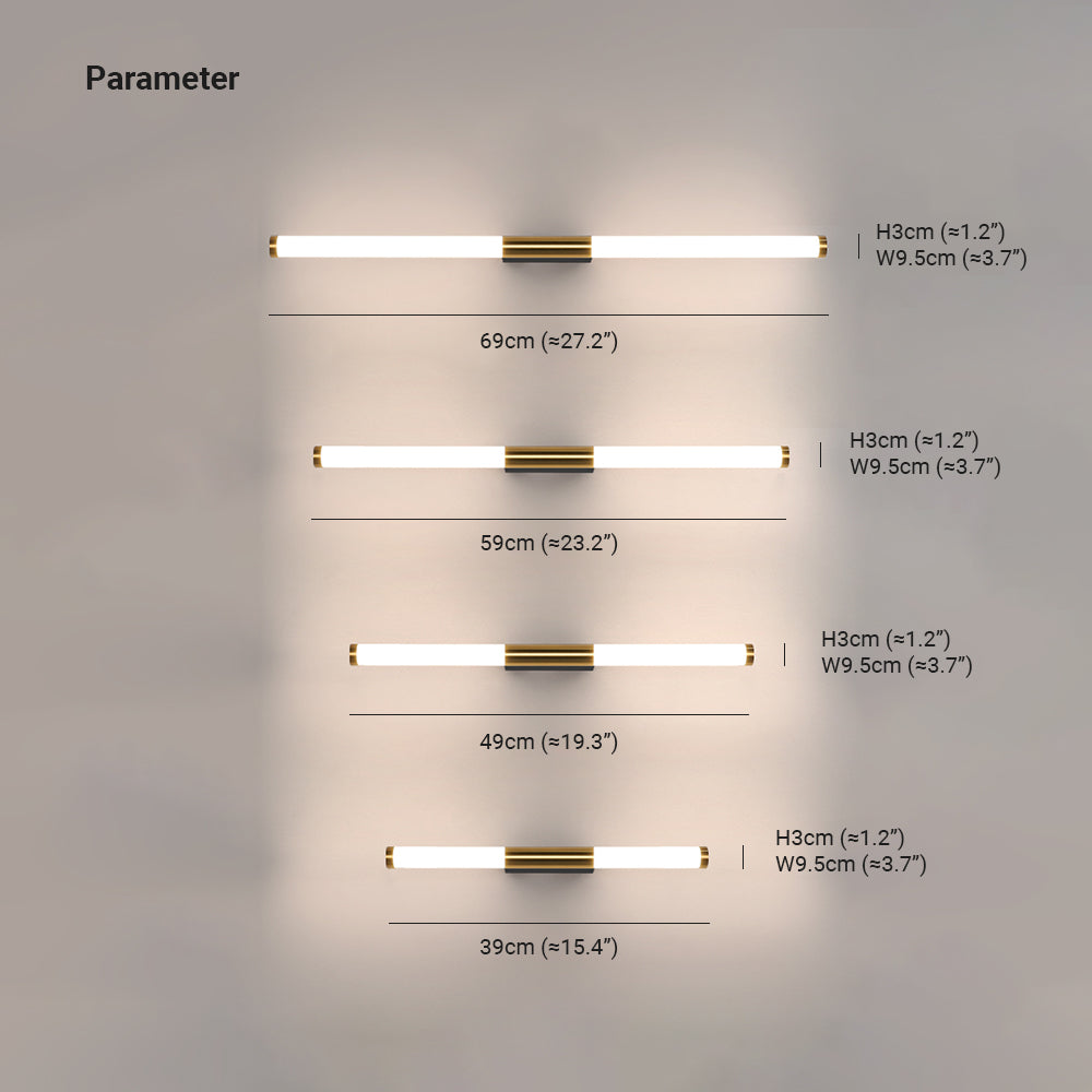Retiser Modern Linear Cooper White Mirror Front Wall Lamp