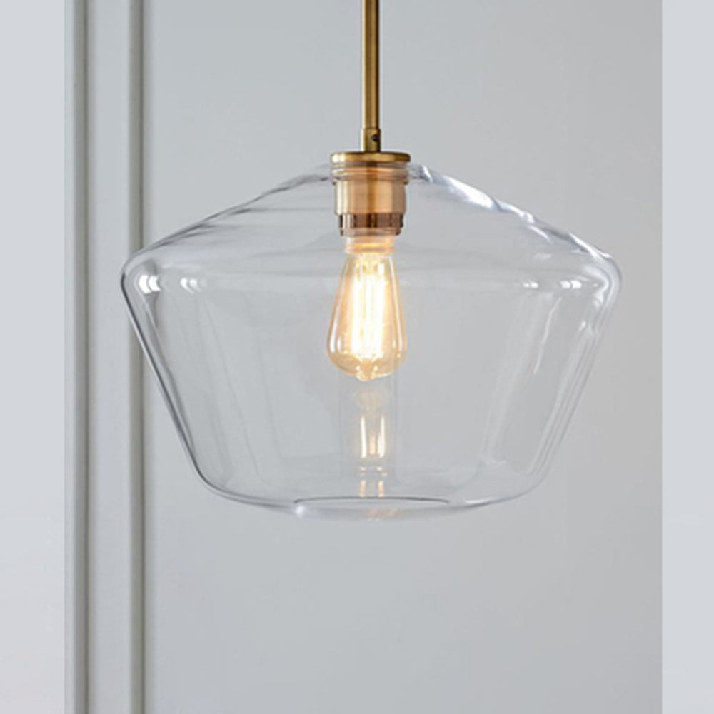 June Pendant Light Glass, Clear/Amber Diamond shape-Relic Pieces