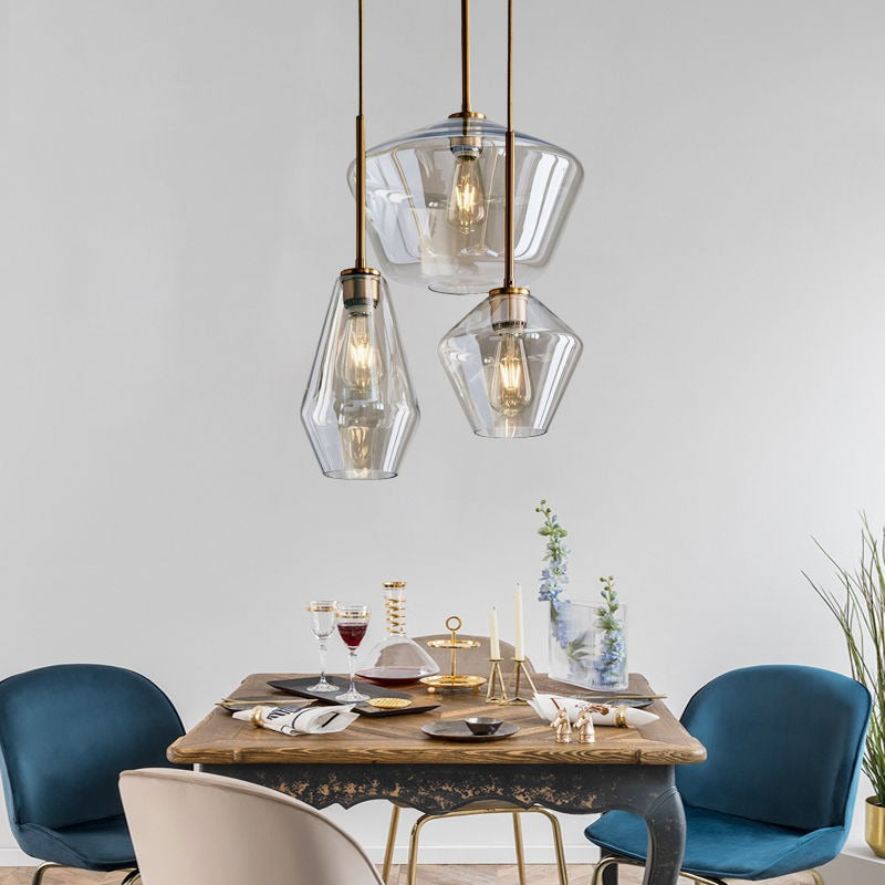 Virelo Pendant Light Glass Clear/Amber Diamond-Relic Pieces