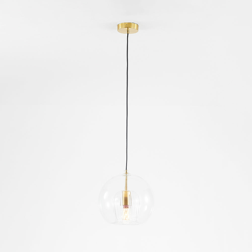 Althio Pendant Light Glass Globe Clear Amber-Relic Pieces
