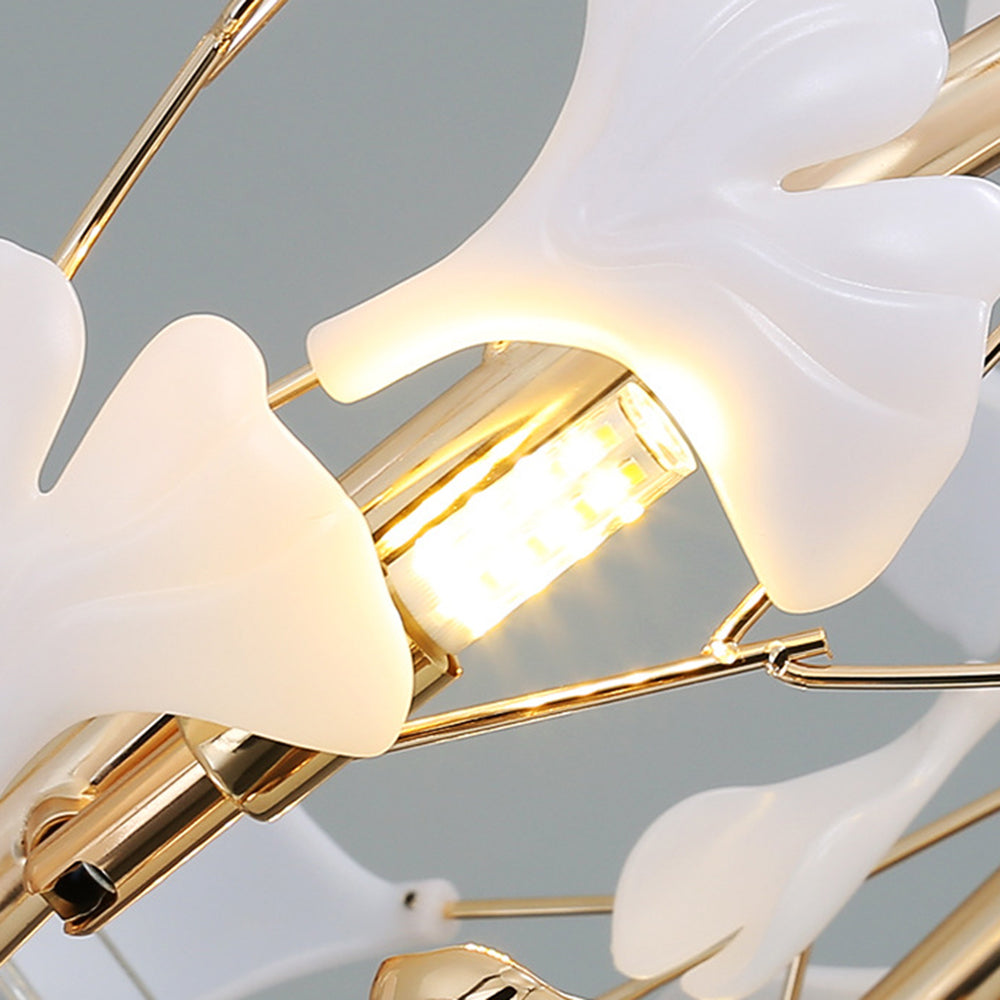Hiserun Modern Art Deco Metal & Ceramic Chandelier, Gold