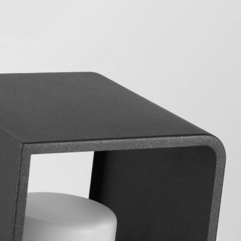 Fobuged Minimalist Cuboid Candle Solar Outdoor Floor Lamp Black