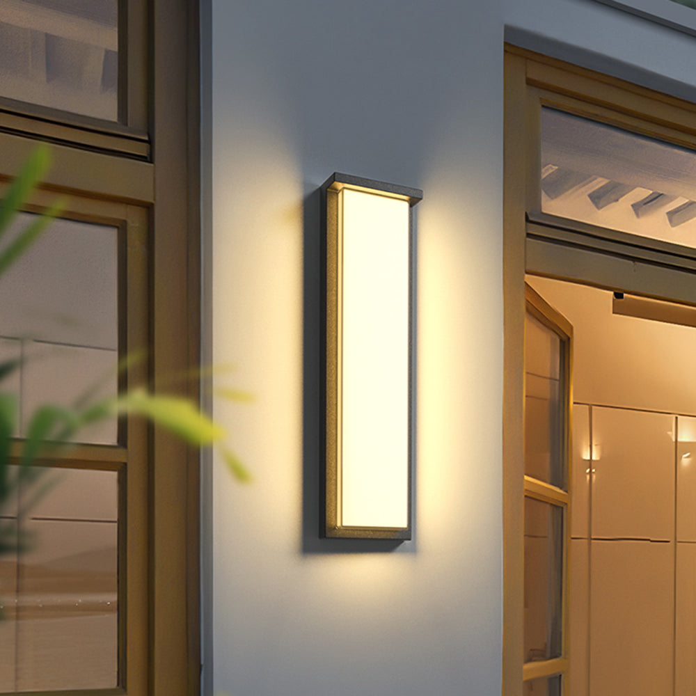 Rotabir Modern Minimalist Rectangular Metal Outdoor Wall Lamp, Black