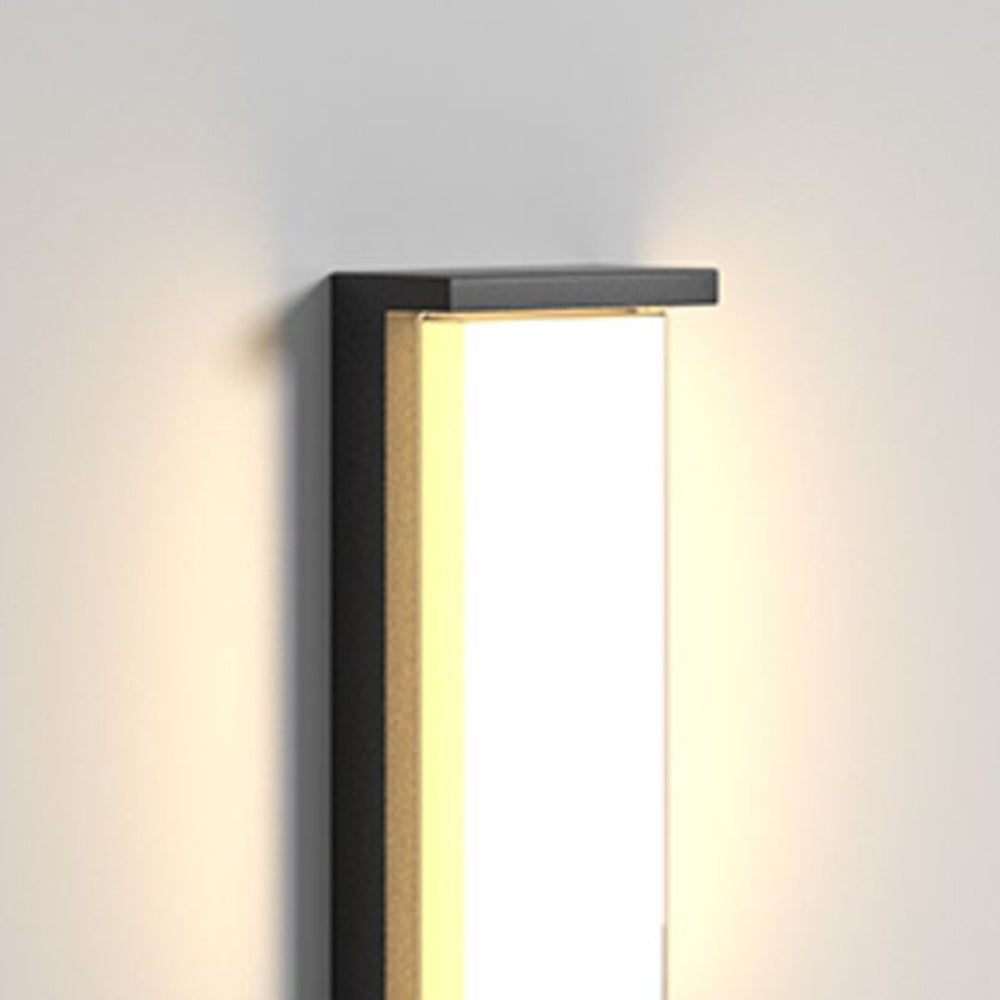 Rotabir Modern Minimalist Rectangular Metal Outdoor Wall Lamp, Black