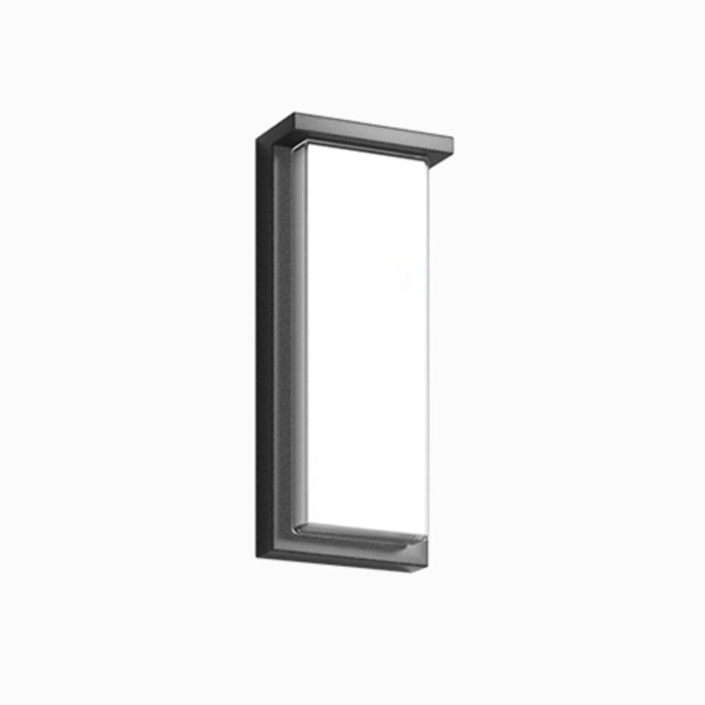 Rotabir Modern Minimalist Rectangular Metal Outdoor Wall Lamp, Black