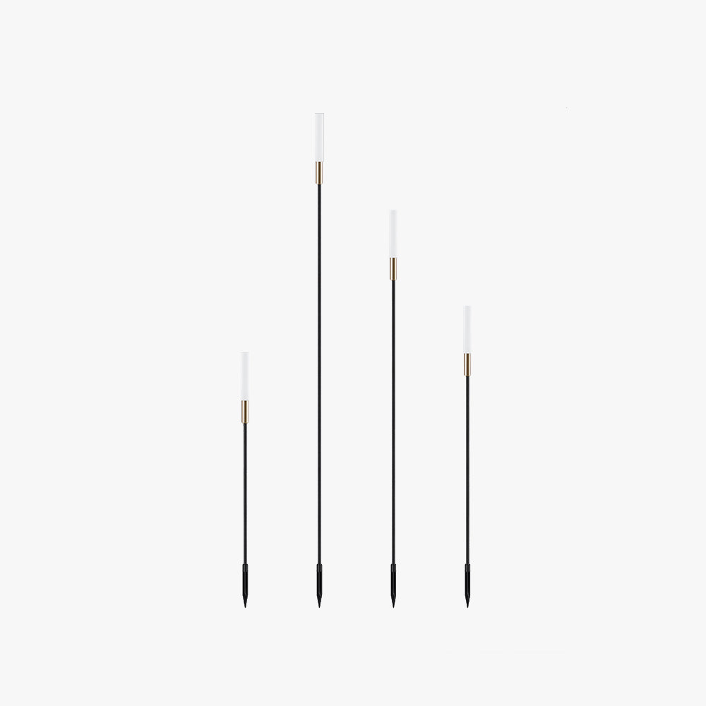 Garotat Modern Metal Reed Solar Outdoor Black Post Light