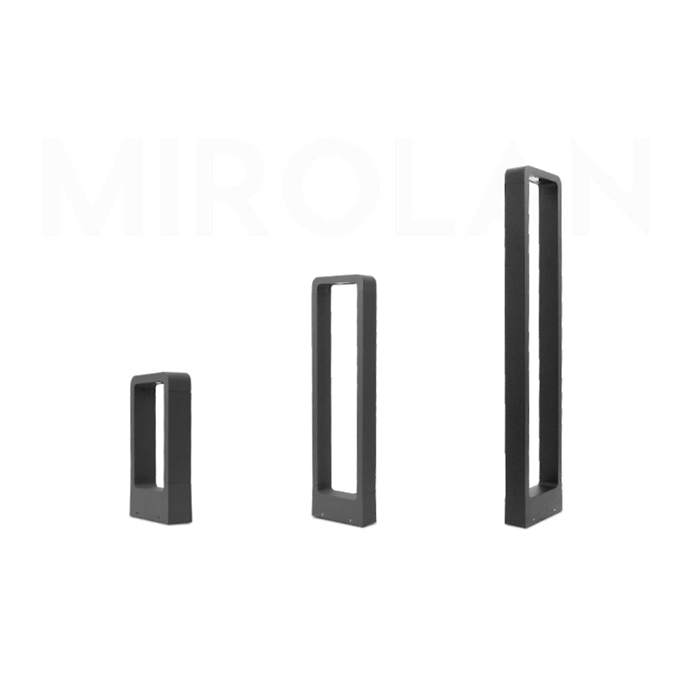 Dotagik Modern Metal Hollow Rectangle Outdoor Path Light, Black