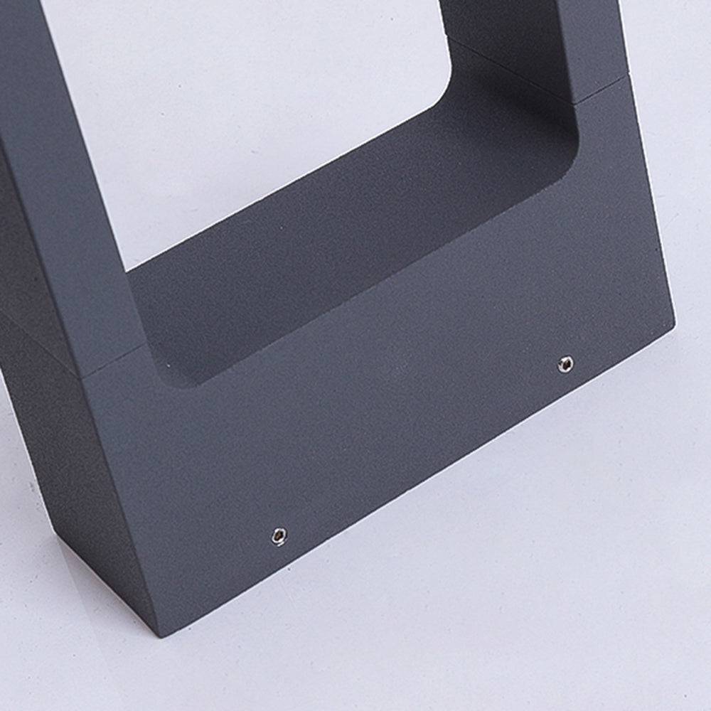 Dotagik Modern Metal Hollow Rectangle Outdoor Path Light, Black