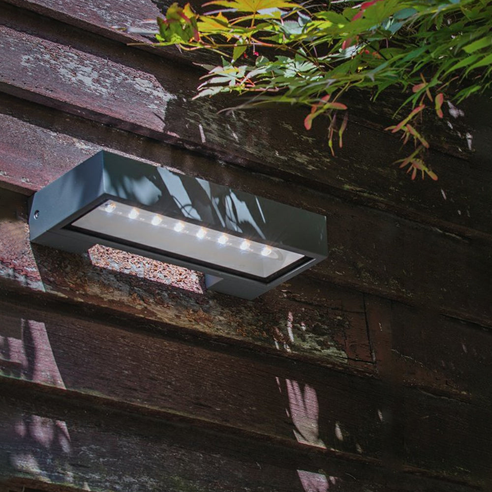 Vugibot Modern rectangular Solar Waterproof Outdoor Wall Lamp, Black