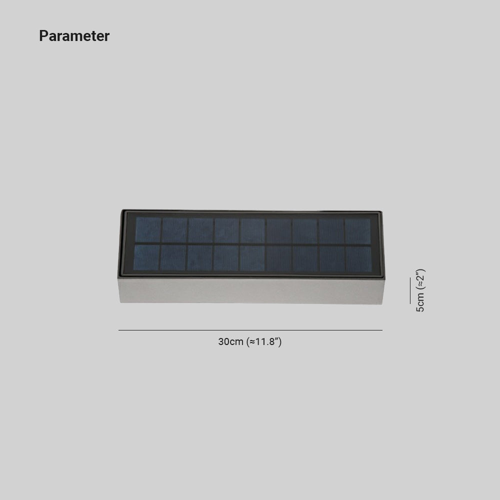 Vugibot Modern rectangular Solar Waterproof Outdoor Wall Lamp, Black