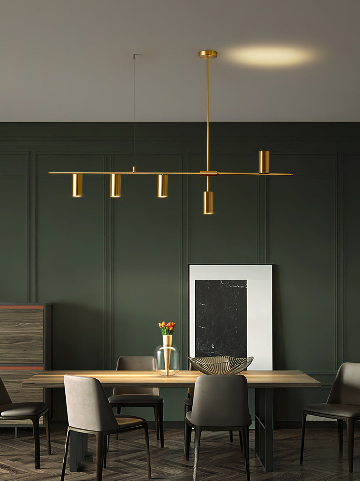 Oriarella Chandelier Brass Linear Cassandra Elegant
