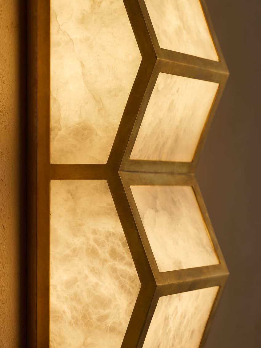 Eiruette Alabaster Cascade Alabaster Wall Light
