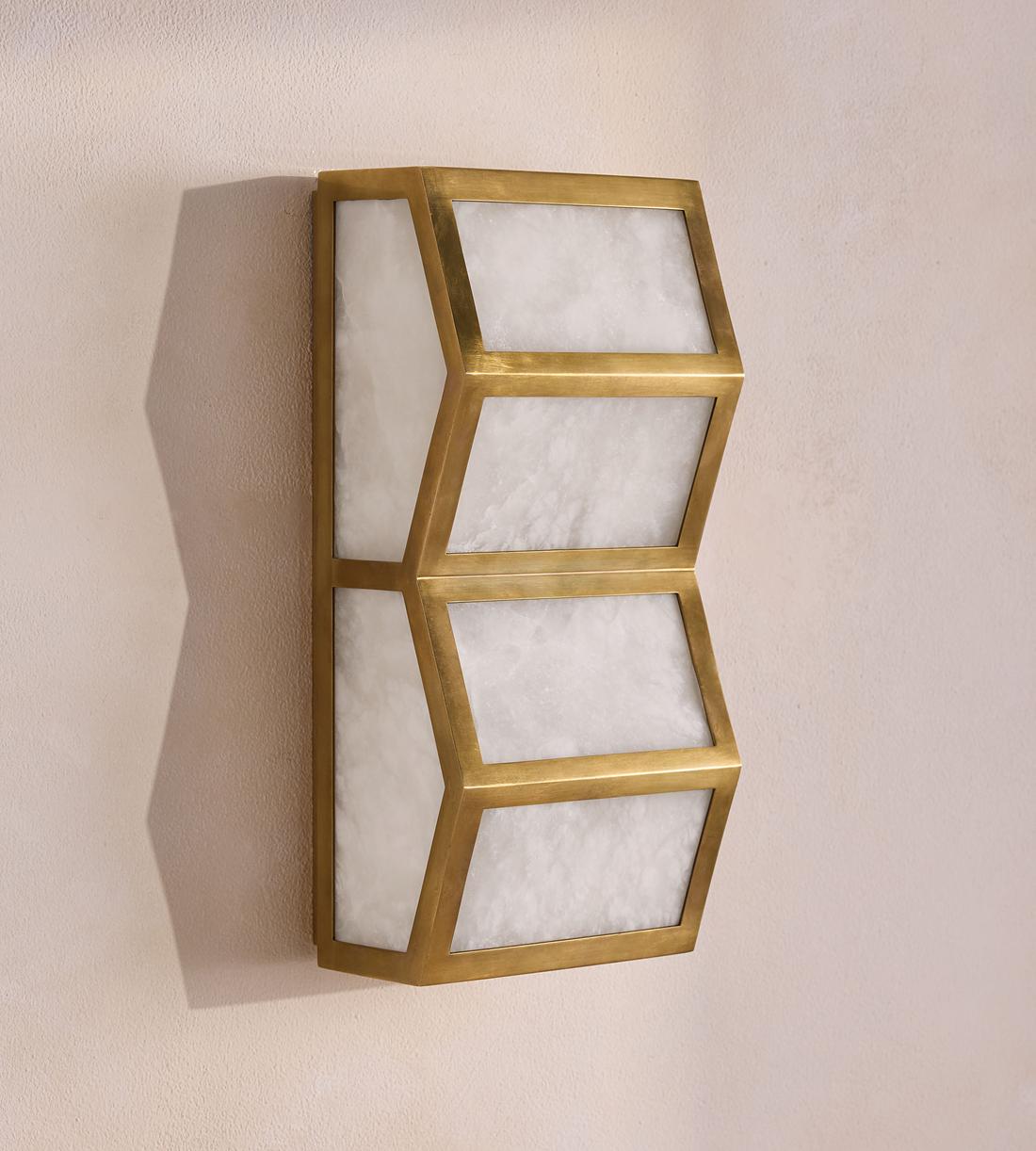 Eiruette Alabaster Cascade Alabaster Wall Light