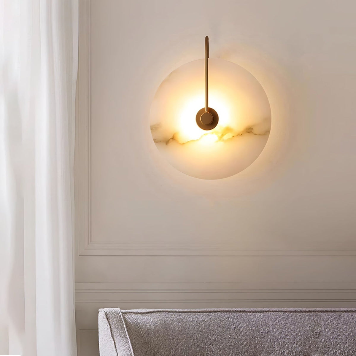 Kristy Alabaster LED Wall Lamp Round Iconic Circular-Relic Pieces