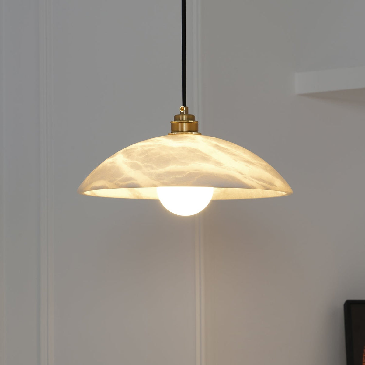 Civorus Dome Pendant Light Alabaster &Brass