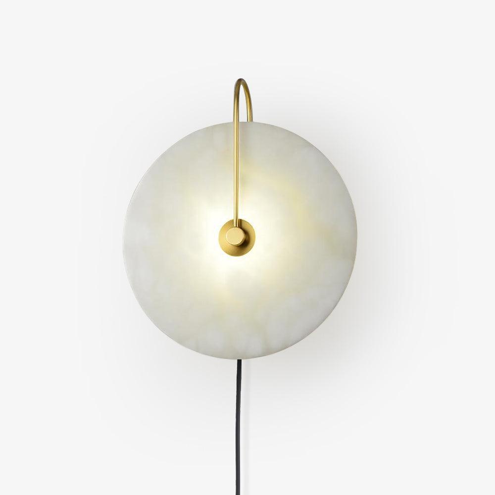 Albeaine Alabaster Globe Plug Wall Lamp
