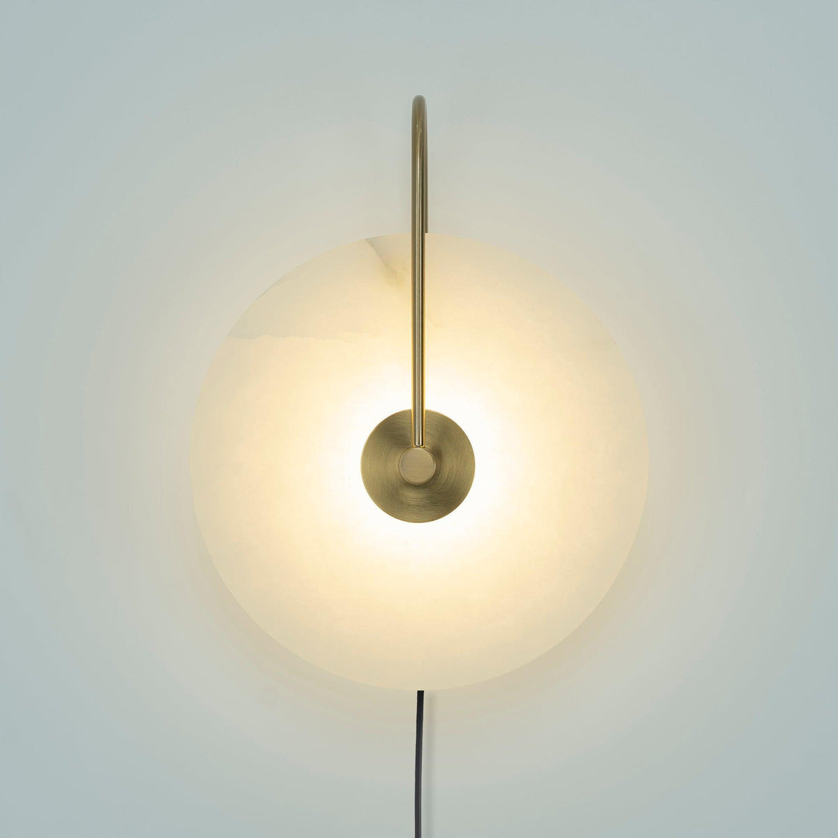 Albeaine Alabaster Globe Plug Wall Lamp