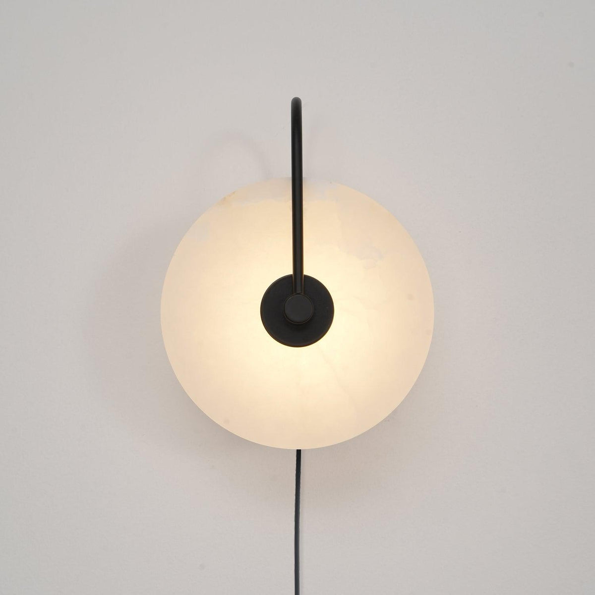 Albeaine Alabaster Globe Plug Wall Lamp