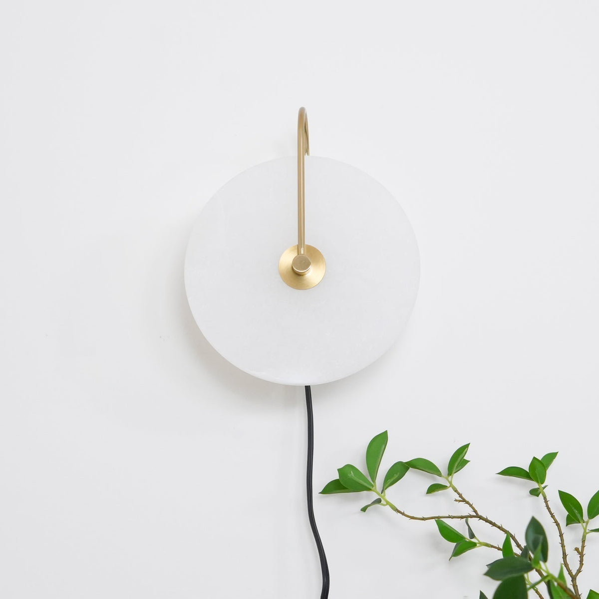 Albeaine Alabaster Globe Plug Wall Lamp
