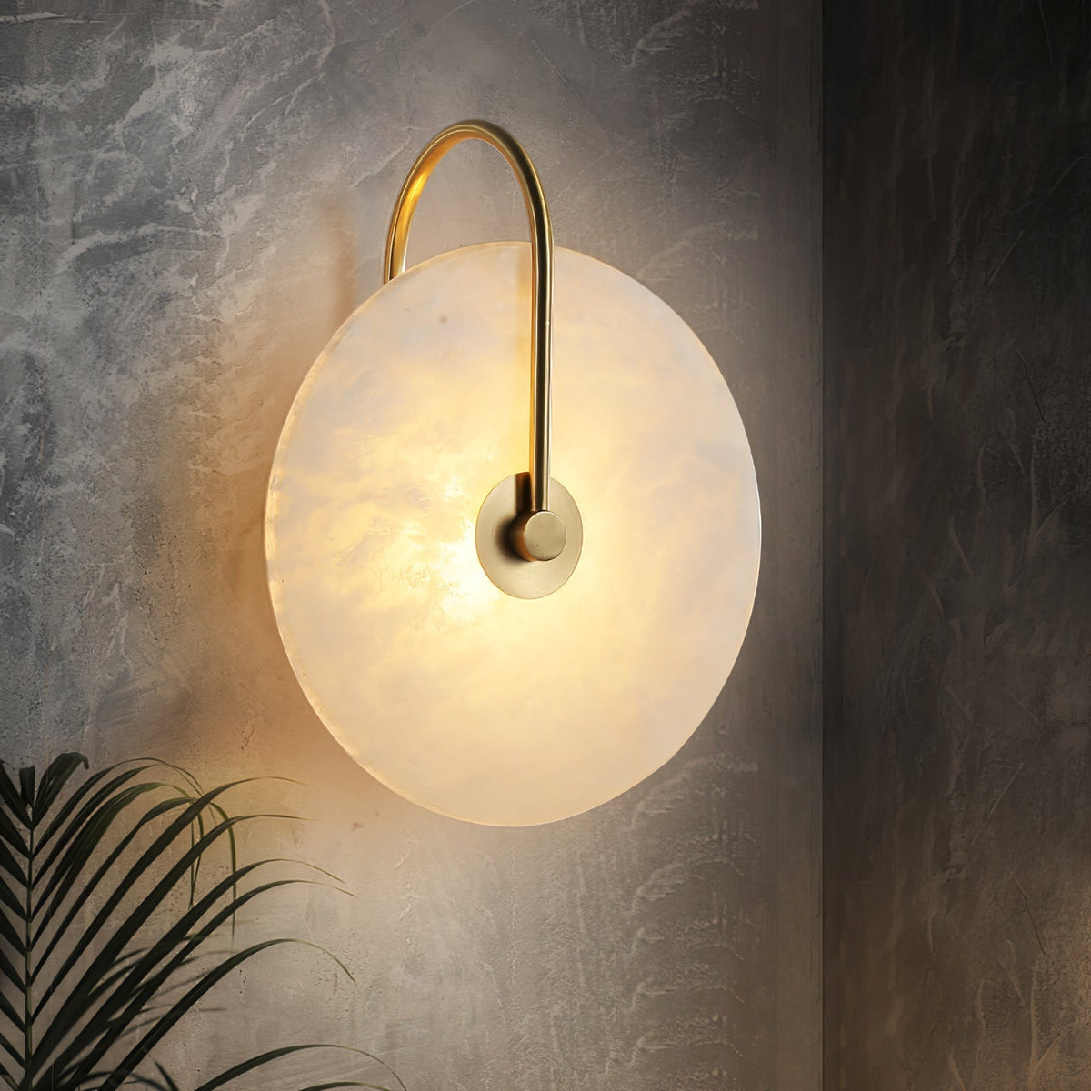 Albeaine Alabaster Globe Plug Wall Lamp