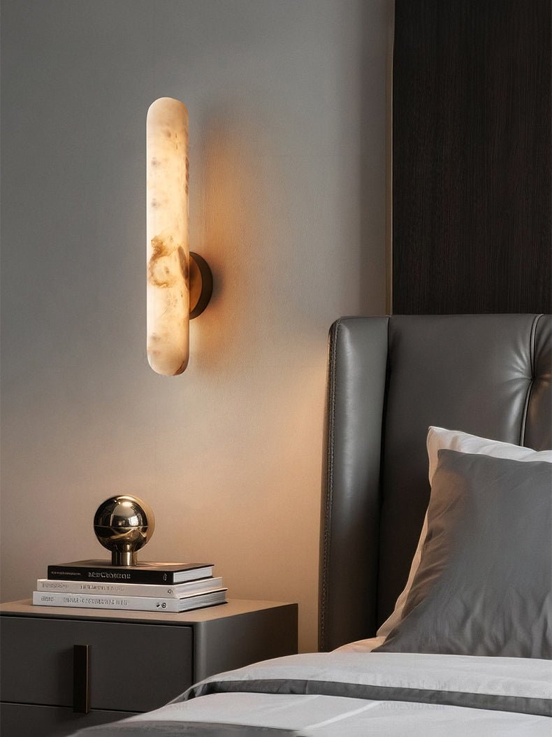 Nivoina Amber Alabaster Rod Sconce