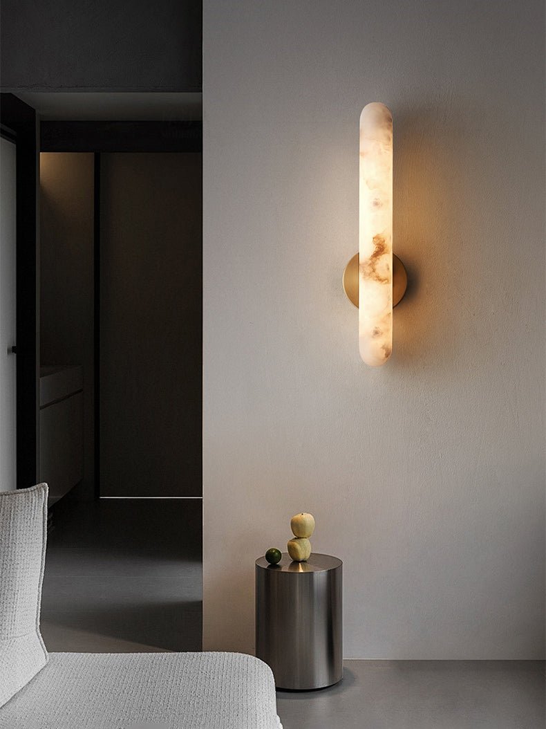 Nivoina Amber Alabaster Rod Sconce