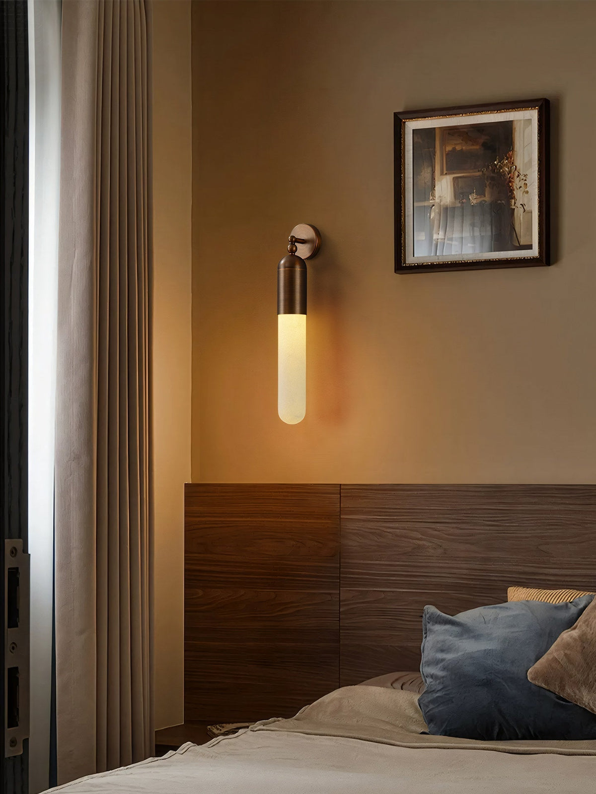 Celyn Alabaster Sculpted Tube Wall Sconce