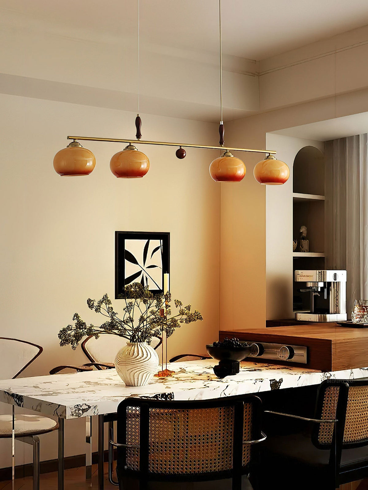 Amber Trio Linear Pendant Light