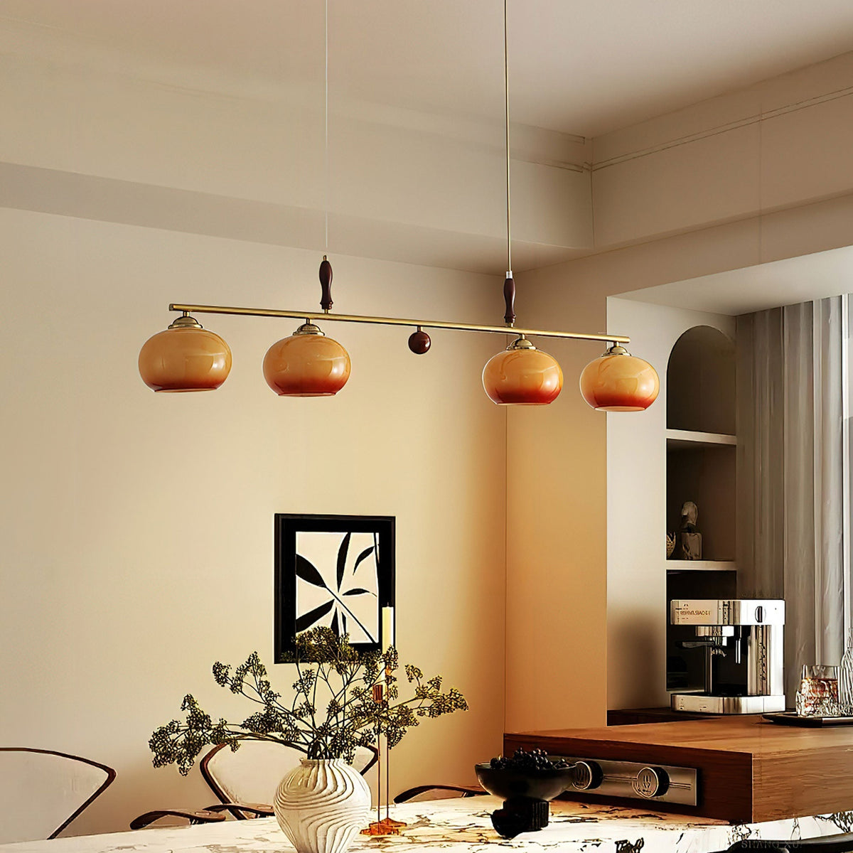 Amber Trio Linear Pendant Light