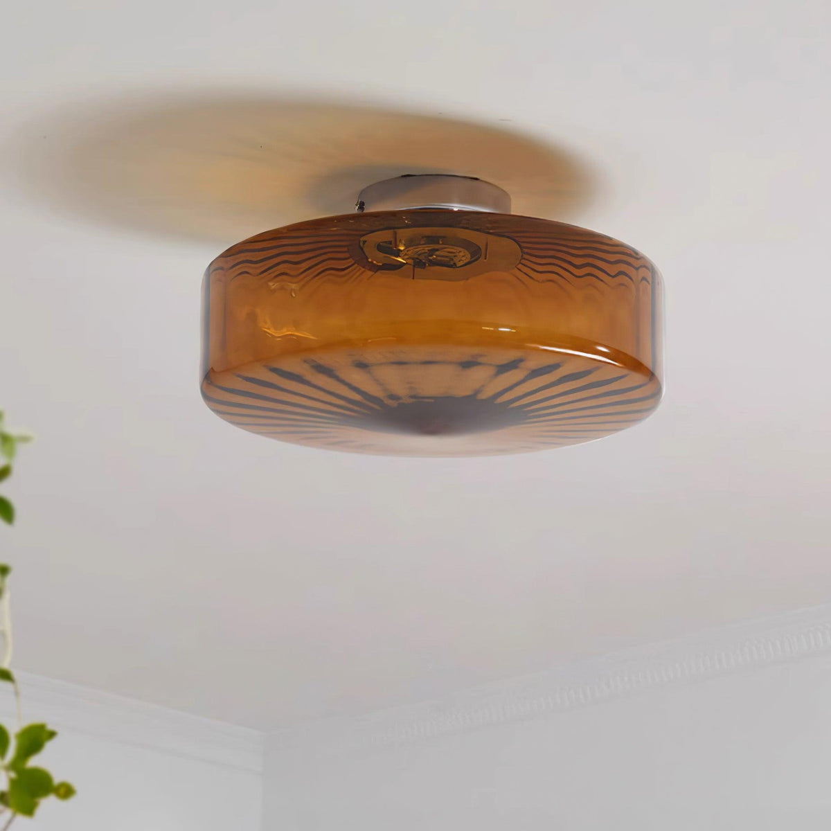 Zaboron Amber Glass Ceiling Light