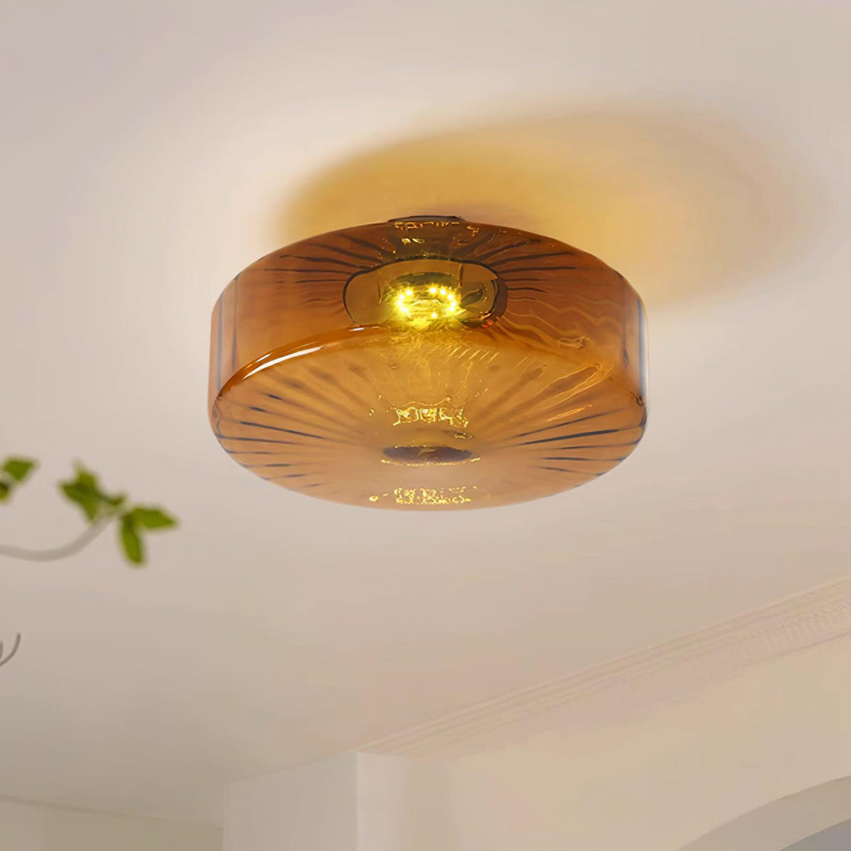 Zaboron Amber Glass Ceiling Light