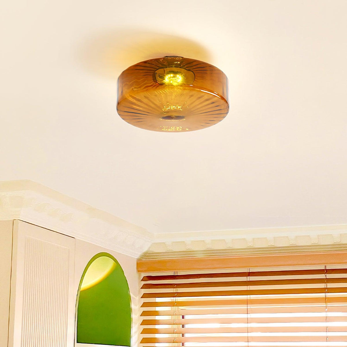 Zaboron Amber Glass Ceiling Light