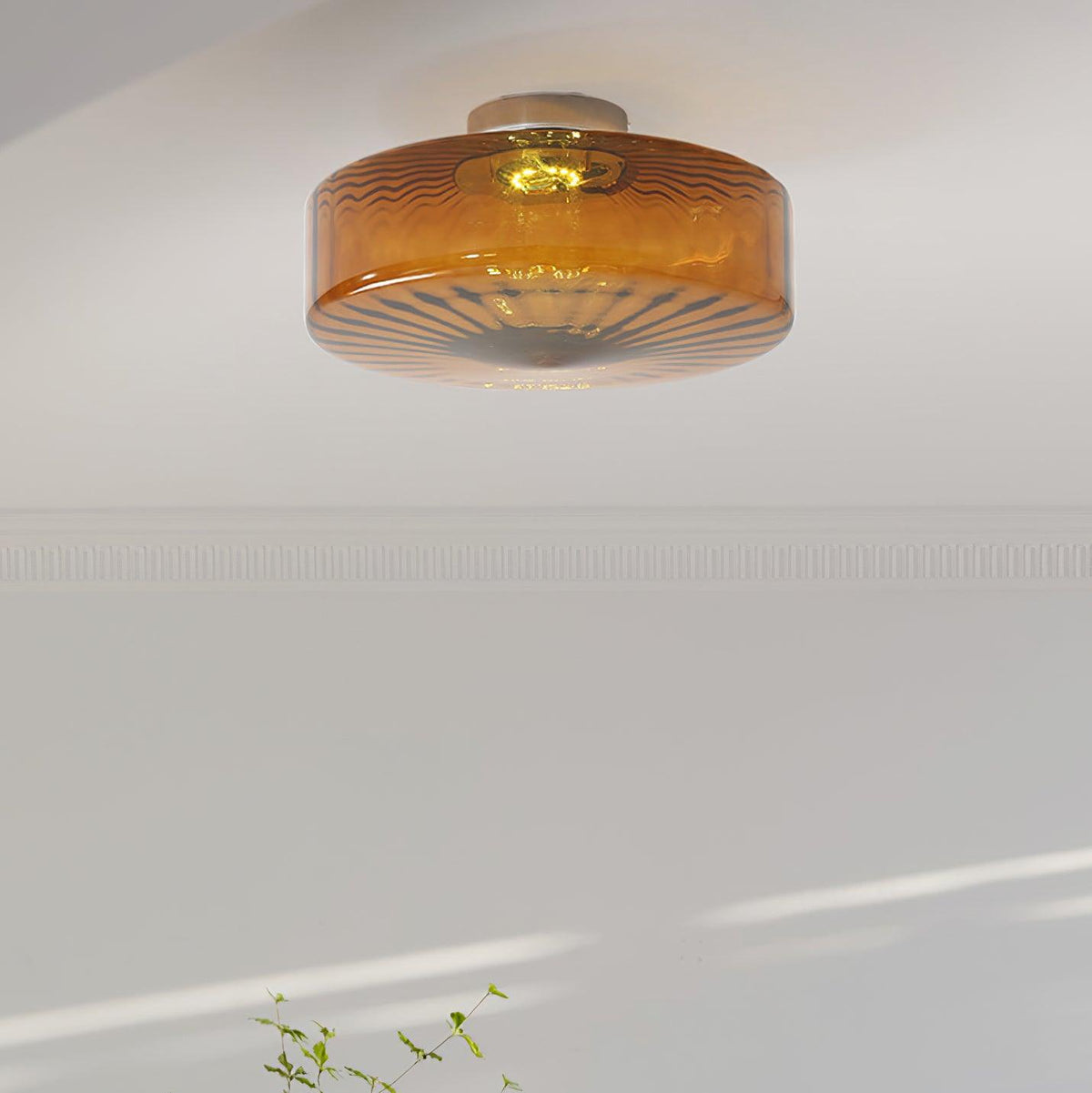 Zaboron Amber Glass Ceiling Light