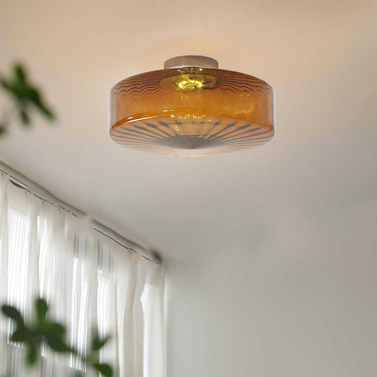 Zaboron Amber Glass Ceiling Light