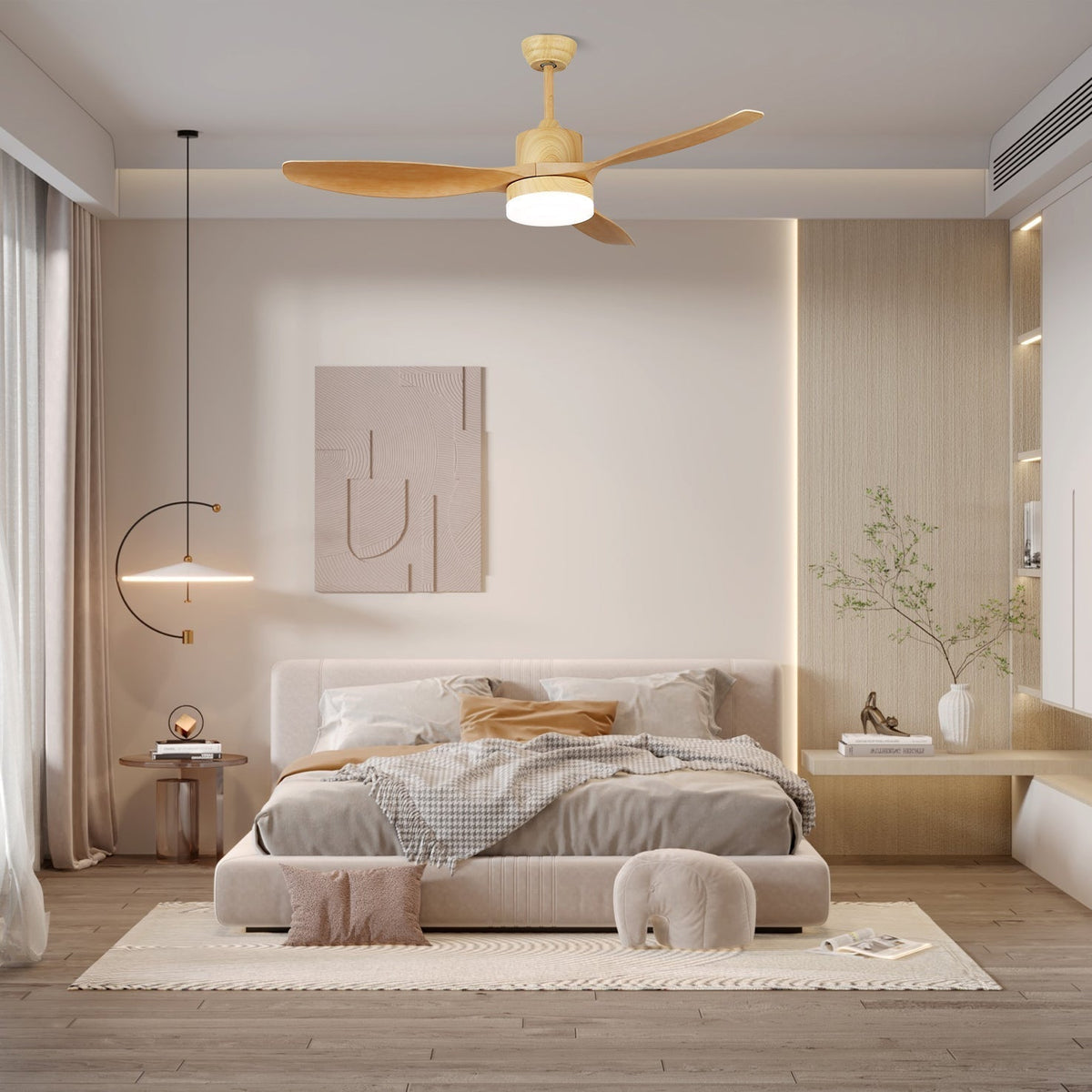 Arysen Minimalist Wood Ceiling Fan Light