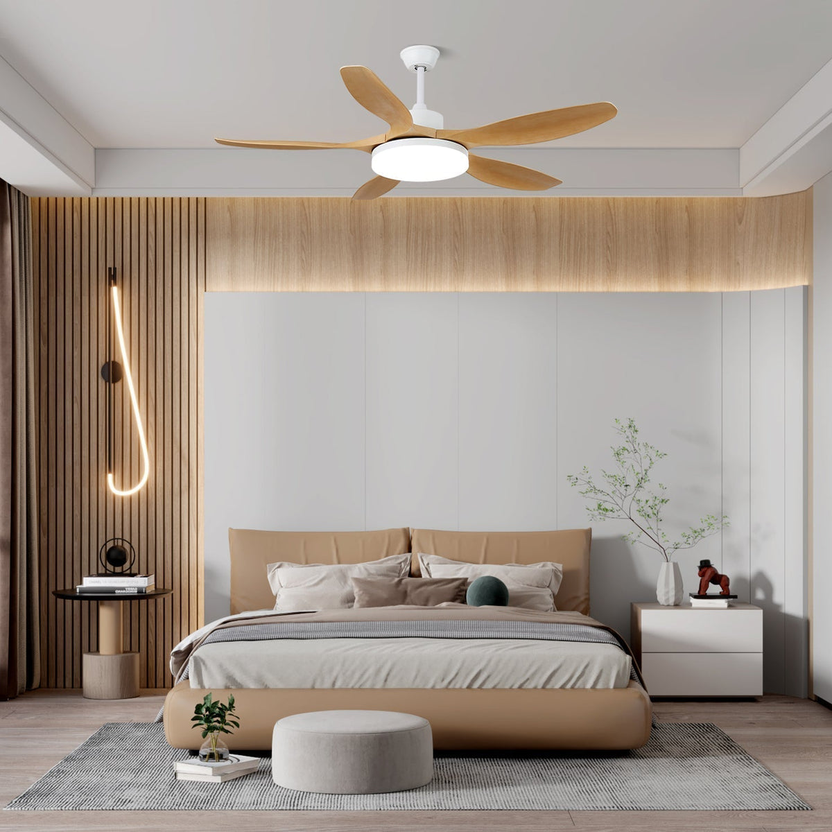 Arysen Minimalist Wood Ceiling Fan Light