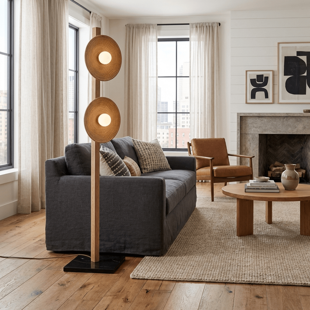 Kestrelwyn Twin Disc Floor Lamp