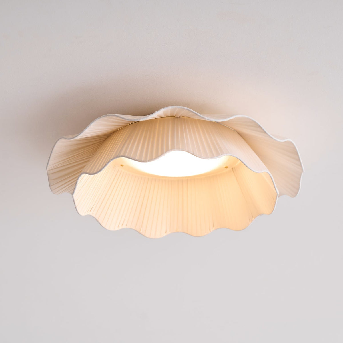 Mylirira Premium Elegance Wave Brass Fabric Ceiling Lamp