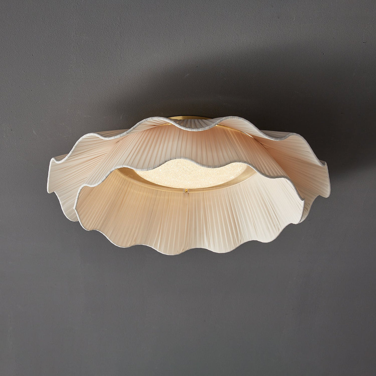 Habibel Fabric Wave Ceiling Light Brass