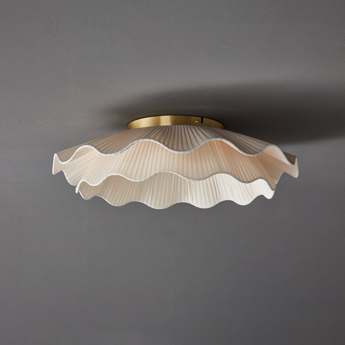 Habibel Fabric Wave Ceiling Light Brass